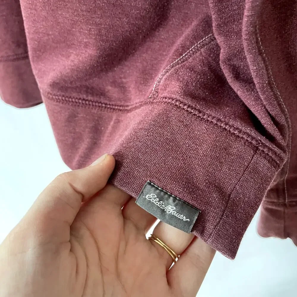 Eddie Bauer men's burgundy crewneck pullover sweater size XL cotton blend